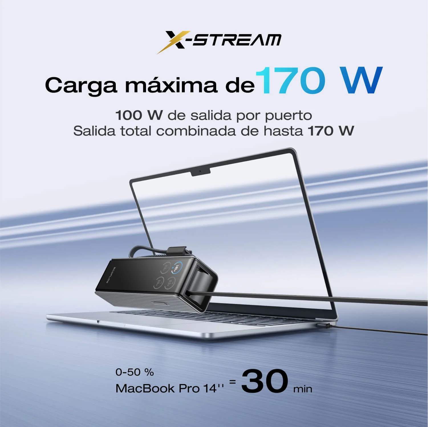 Banco de energía EcoFlow RAPID (25 000 mAh, 170 W, cables integrados y retráctiles de 100 W) - Image 6