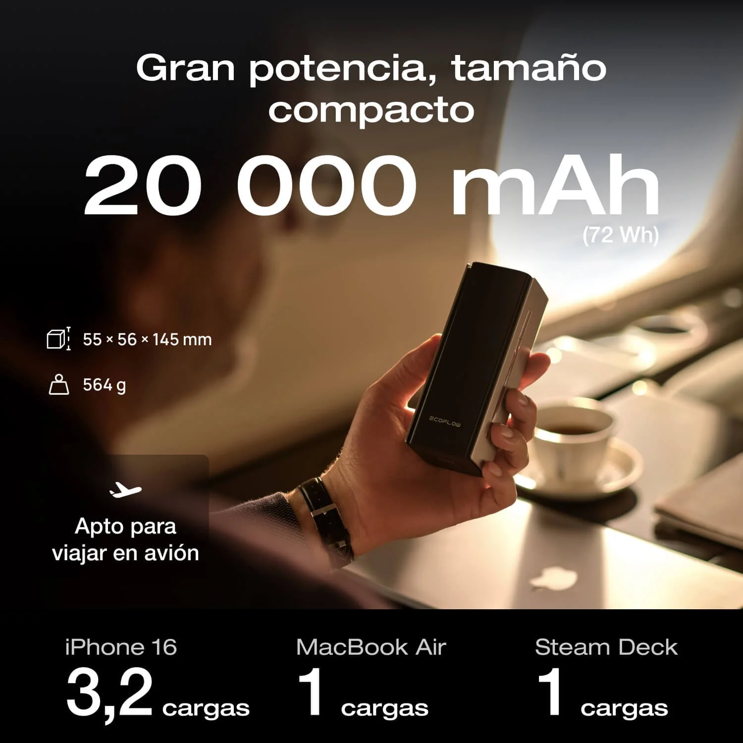 Banco de energía EcoFlow RAPID Pro (20 000 mAh, 230 W, cable integrado de 100 W) - Image 6
