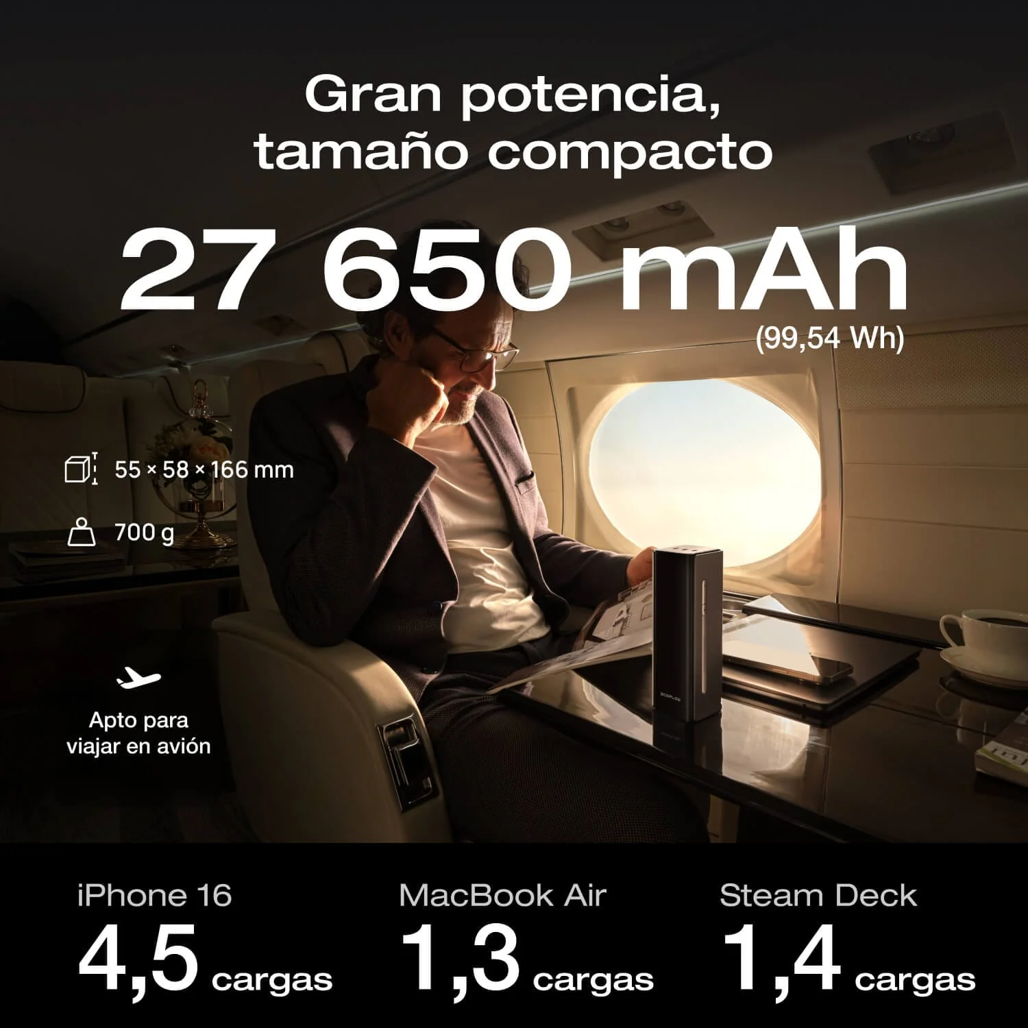 Banco de energía EcoFlow RAPID Pro (27 650 mAh, 300 W, cable integrado de 140 W) - Image 6