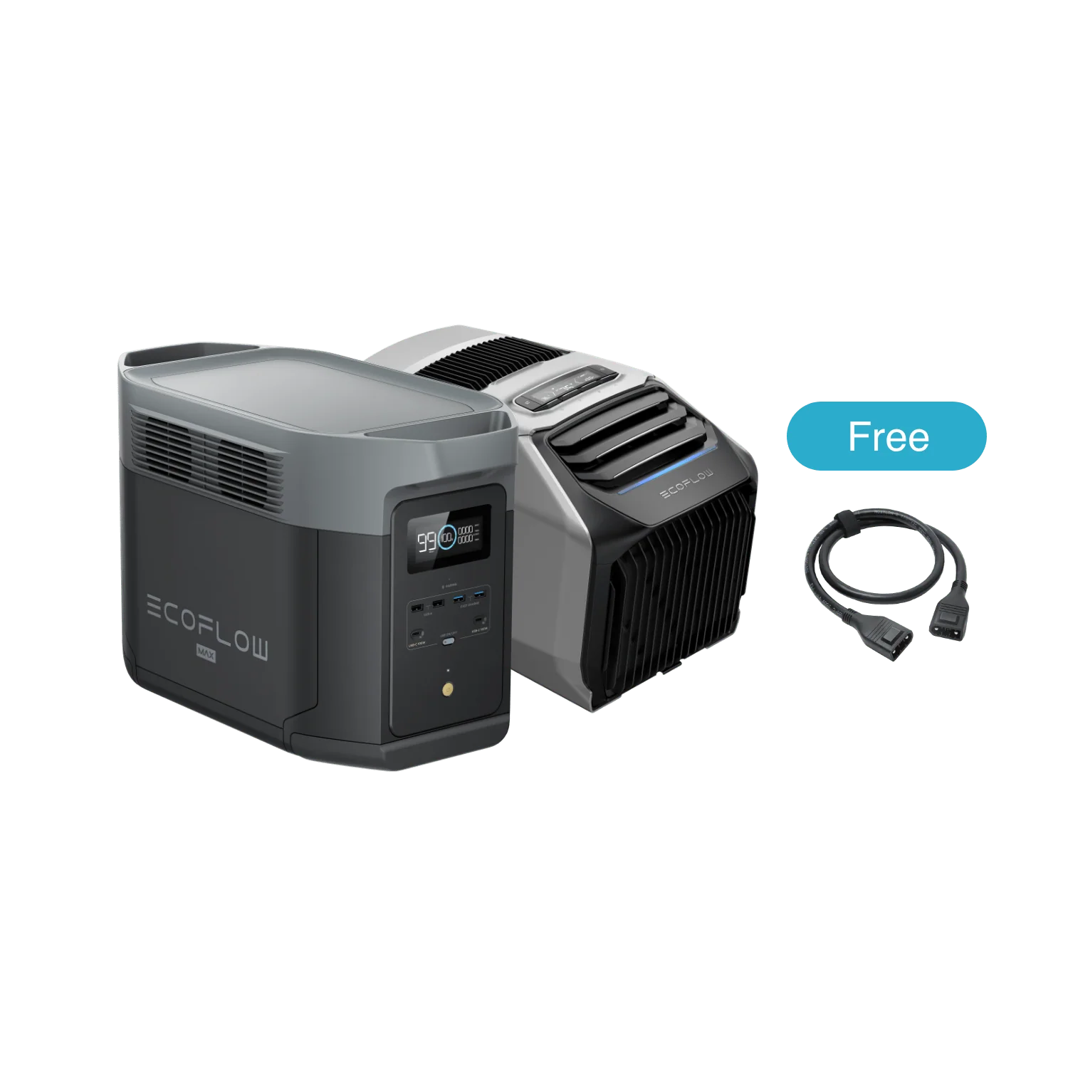 EcoFlow WAVE 2 + EcoFlow DELTA 2 Max + Panel solar portátil EcoFlow de 400W - Image 2
